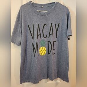 Casual Blue Tee with Pineapple Graphic